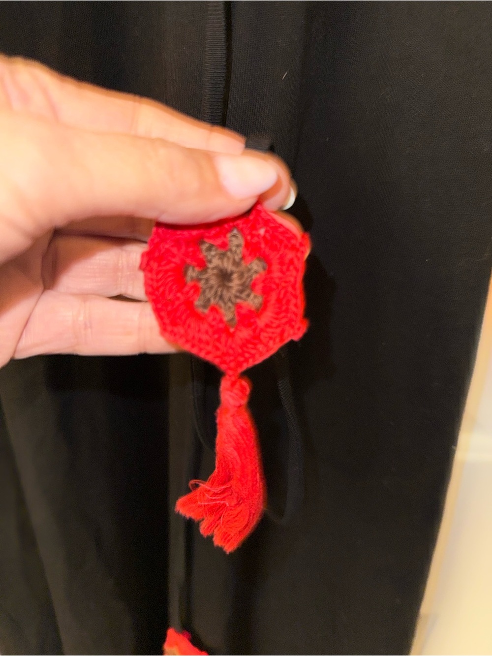 Chico's Black Maxi Dress with Red and Gold Trim - Picture 4 of 6